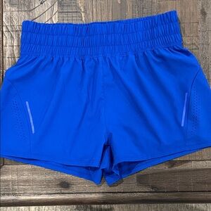 Womenβs ASICS Blue Athletic 2-N-1 Shorts Lined Biker Shorts Pocket S NWOT